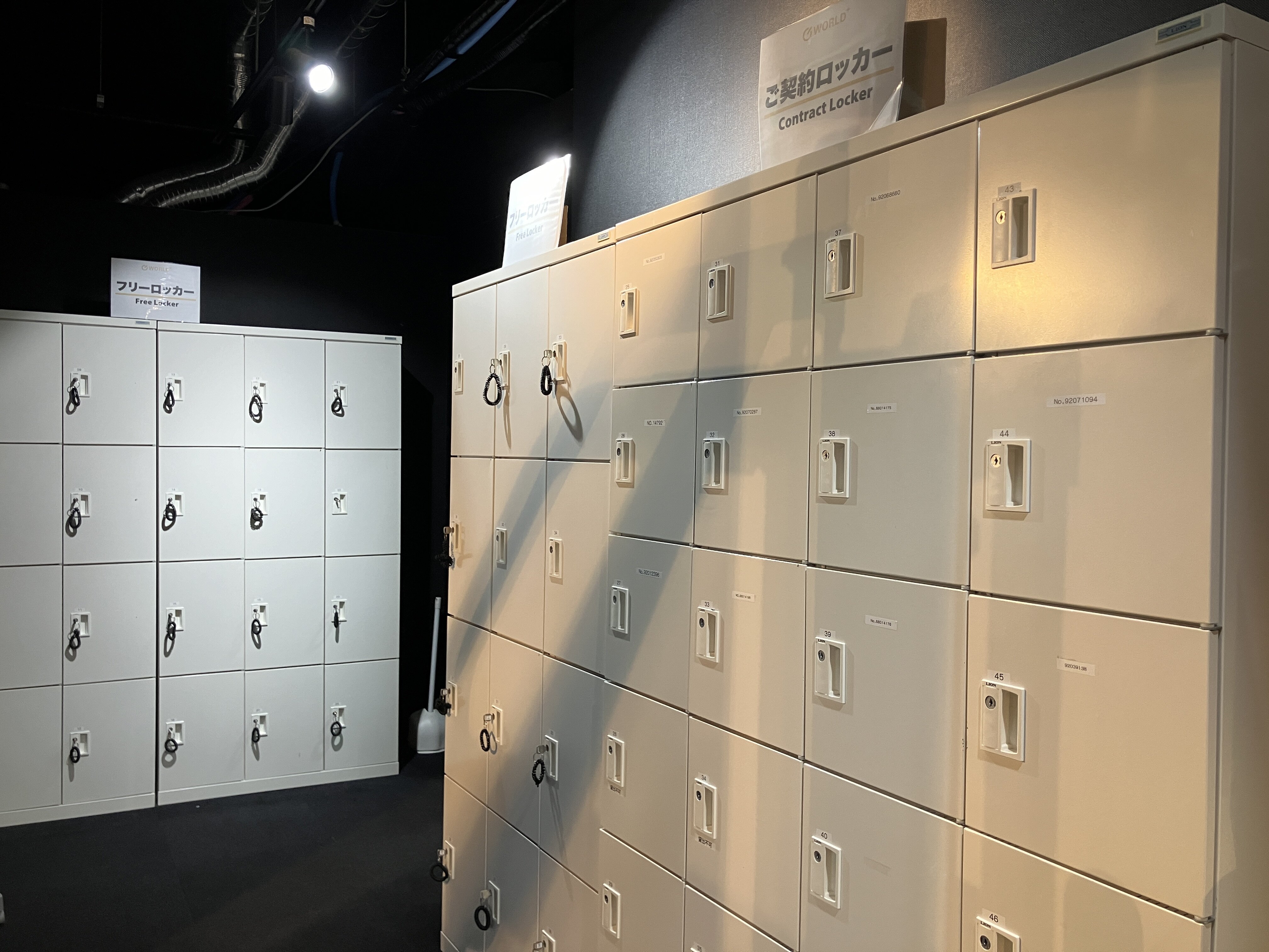 無料ロッカー・契約ロッカーをご用意しております。（摂津富田店|大阪府高槻市のフィットネスジム）